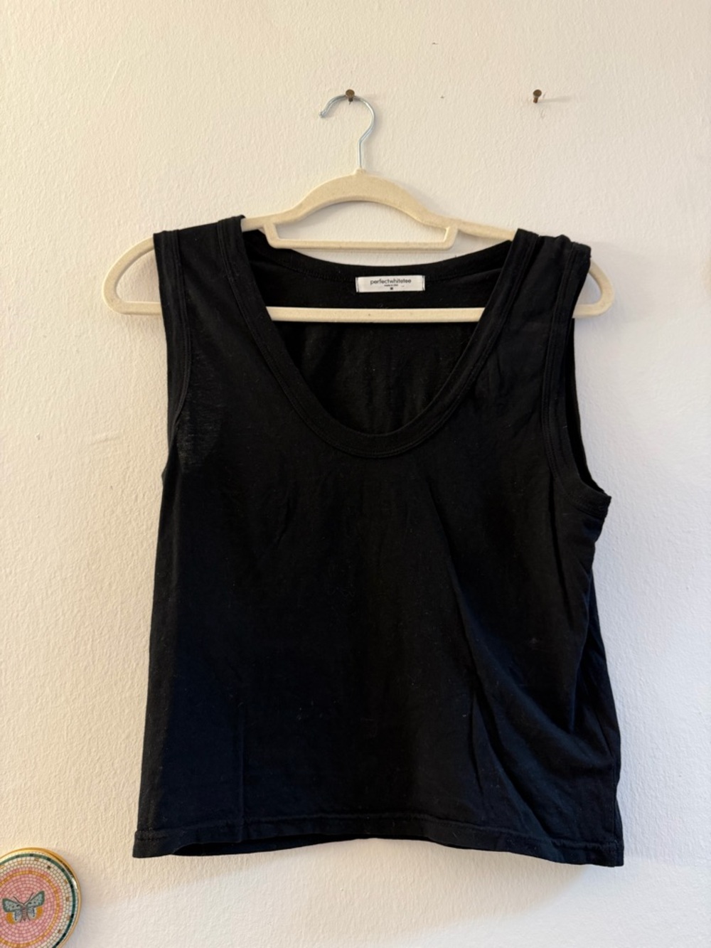 perfectwhitetee Black Scoop Neck Tank - Women's Sleeveless Top